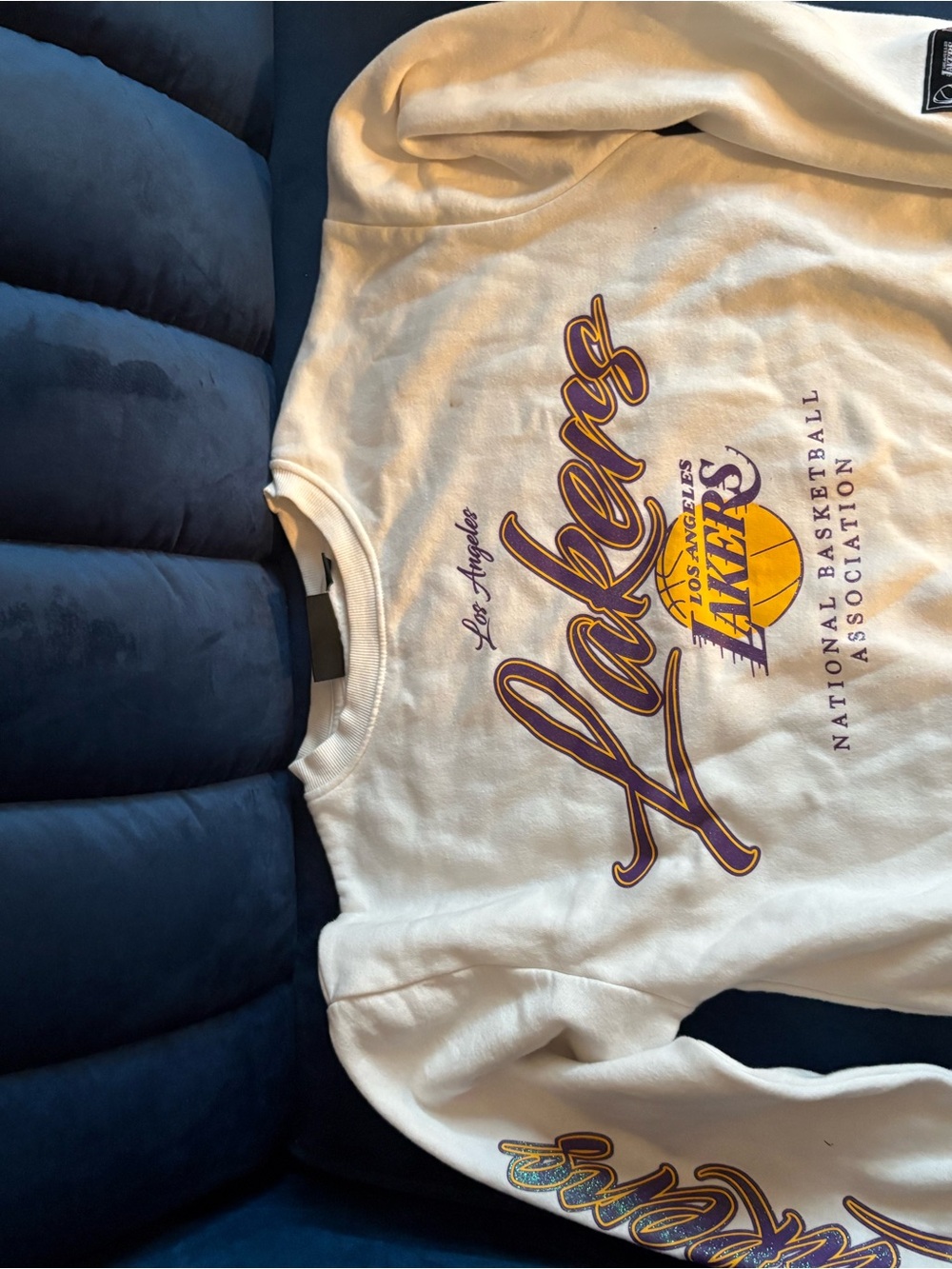 NBA Los Angeles Lakers Cream Sweatshirt with Purple & Gold Logo
